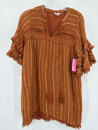 Pre-Owned Allison Tan Size Medium Short Short Sleeve Dress | True Fashionistas.