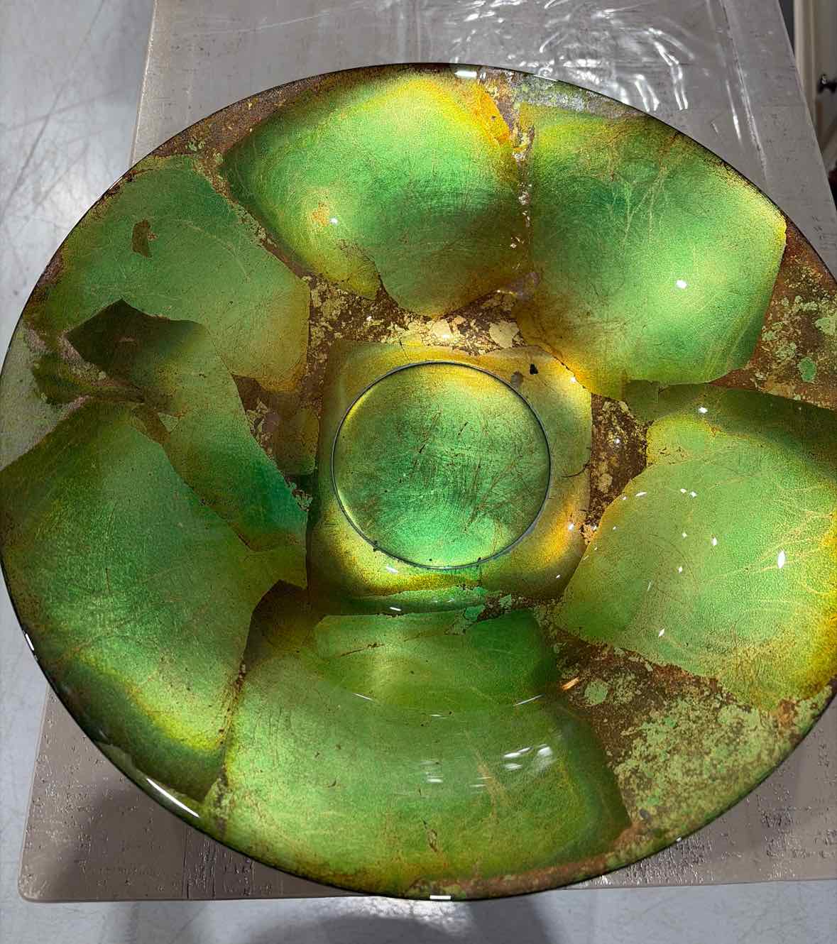 Iridescent Green Glass Bowl | True Fashionistas.