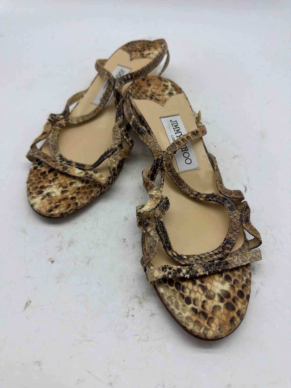 Pre-Owned Jimmy Choo Tan Size 8 Wedge Heels | True Fashionistas.