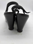 Pre-Owned Prada Black Size 6.5 Patent Leather Wedge Heels | True Fashionistas.