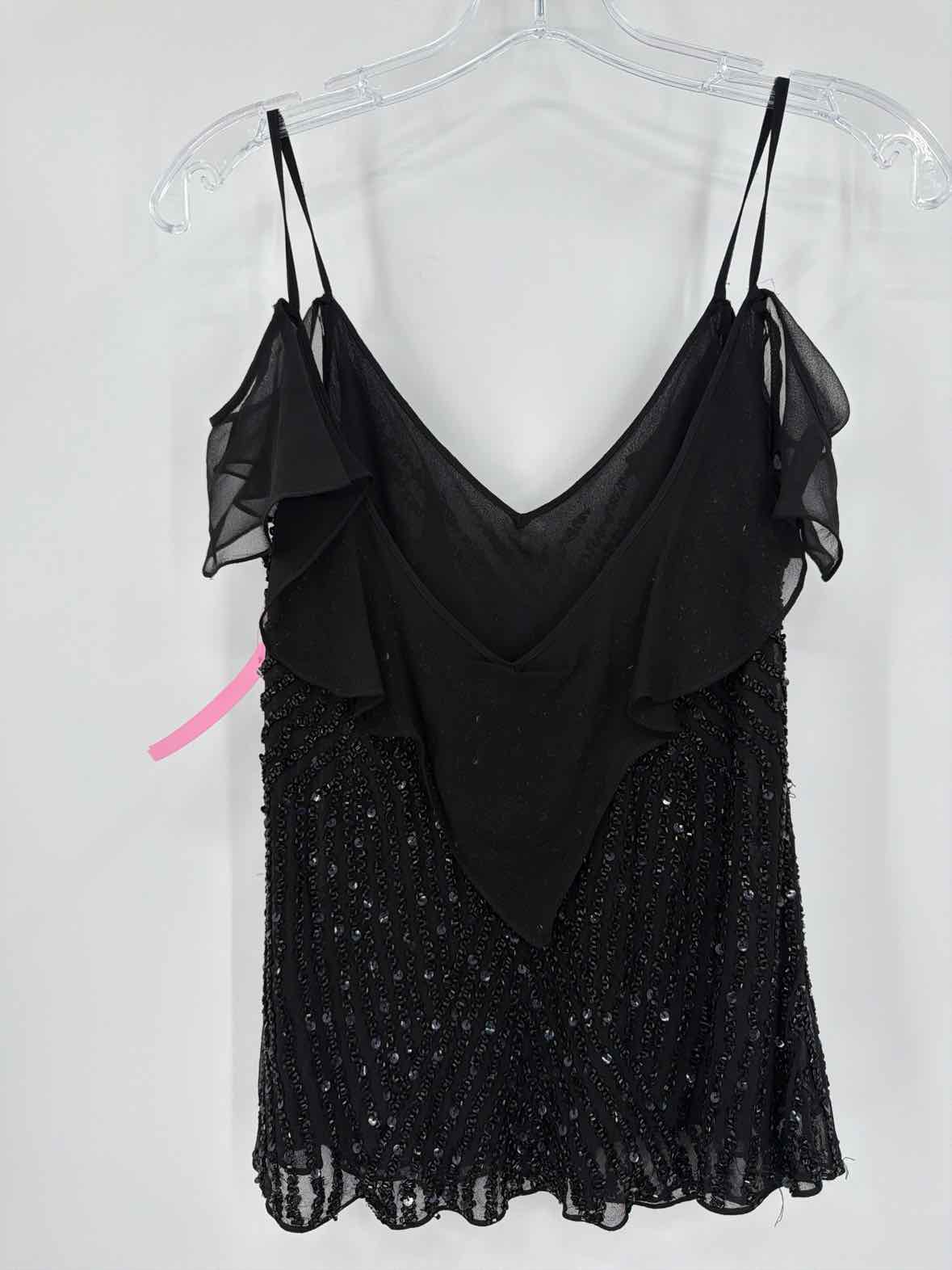 Pre-Owned Papell Black Size Large Beaded Tank Top | True Fashionistas.
