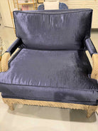 Navy Velvet Living Room Chair W/Wood Frame | True Fashionistas.