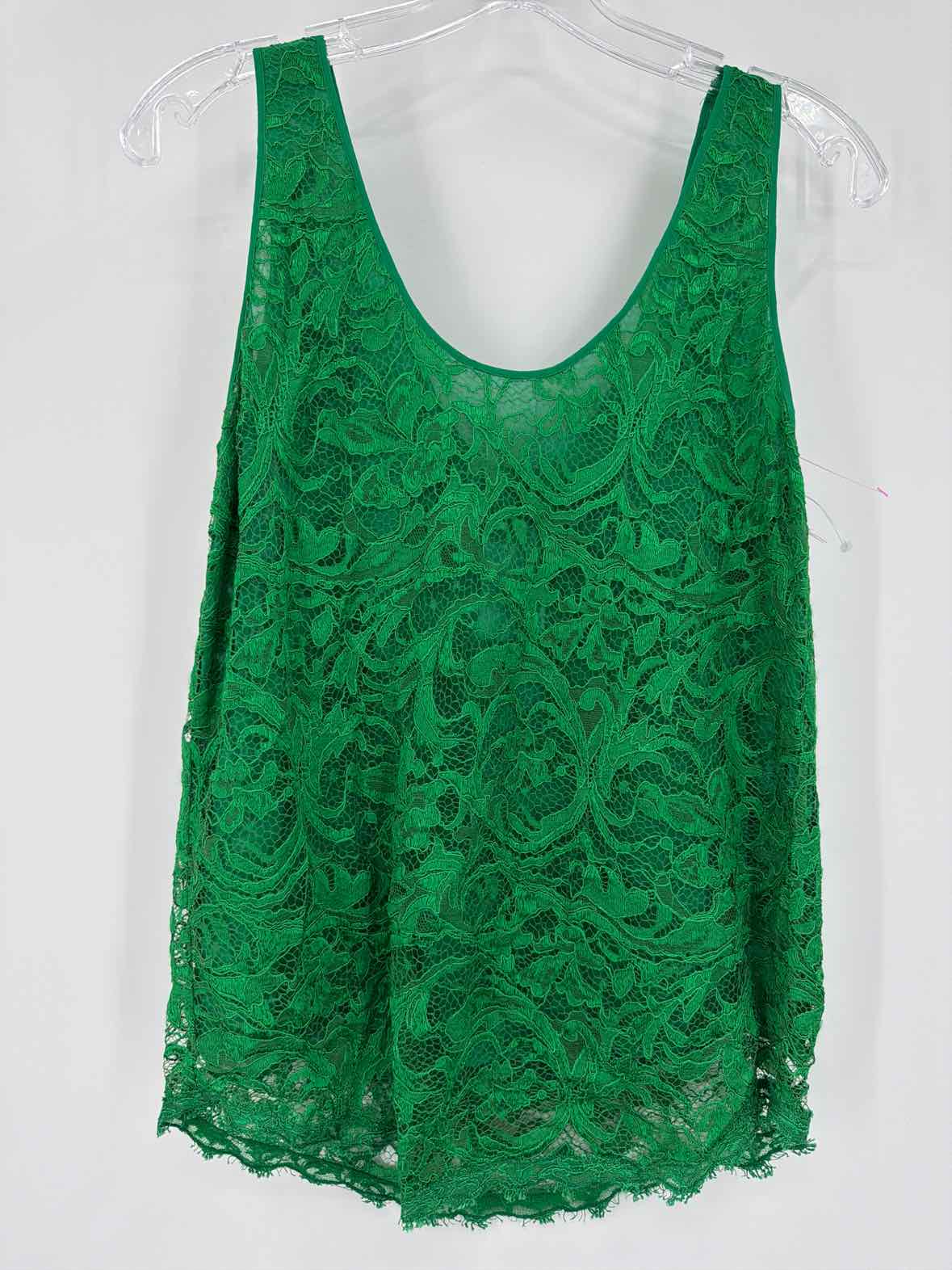 Pre-Owned Emilio Pucci Green Size 6 Lace Tank Top | True Fashionistas.