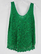 Pre-Owned Emilio Pucci Green Size 6 Lace Tank Top | True Fashionistas.