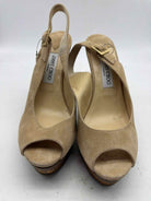 Pre-Owned Jimmy Choo Tan Size 39.5 Slingback Heels | True Fashionistas.