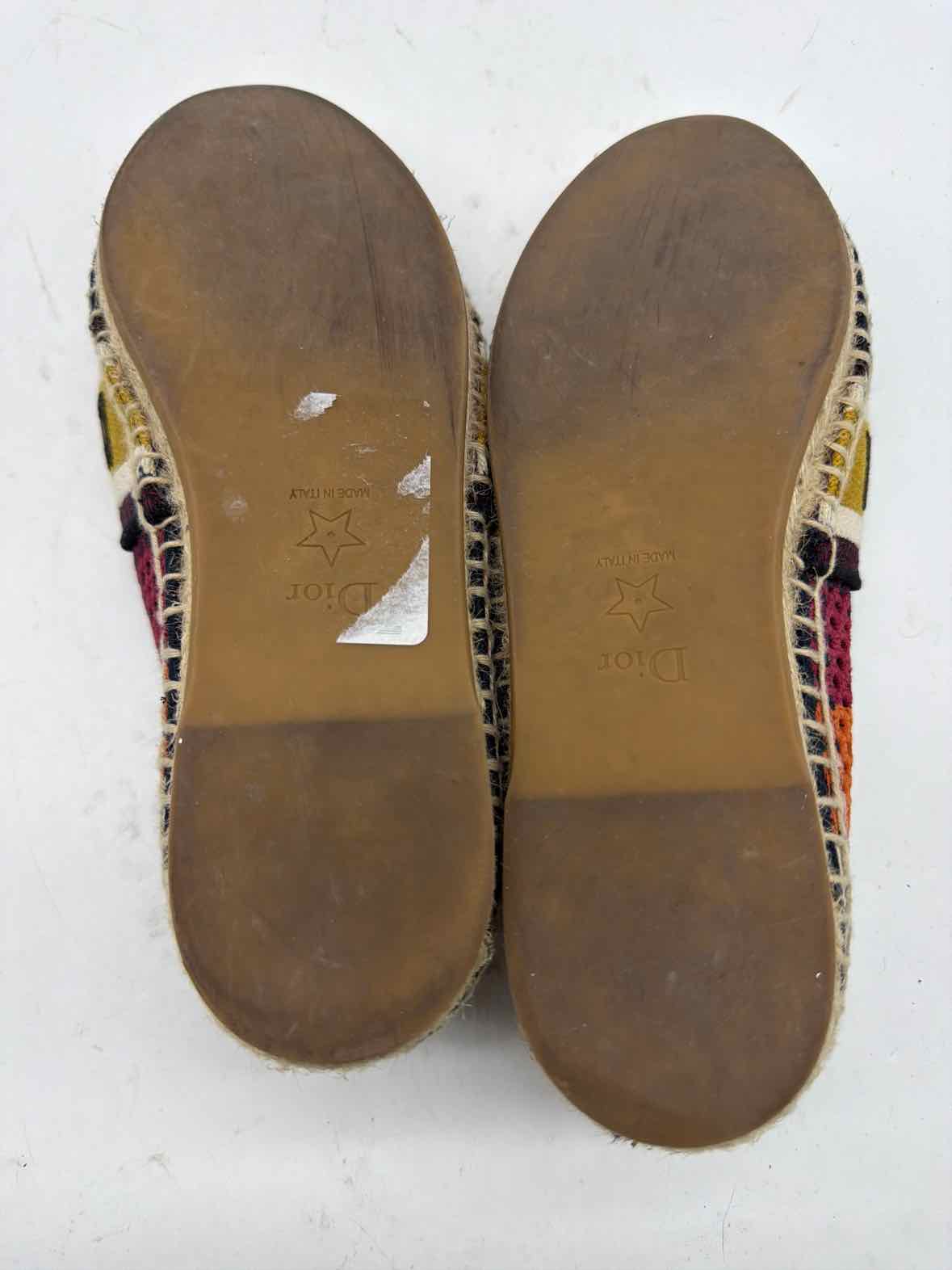 Pre-Owned Christian Dior Multi-Color Size 36.5 Espadrille Flats | True Fashionistas.