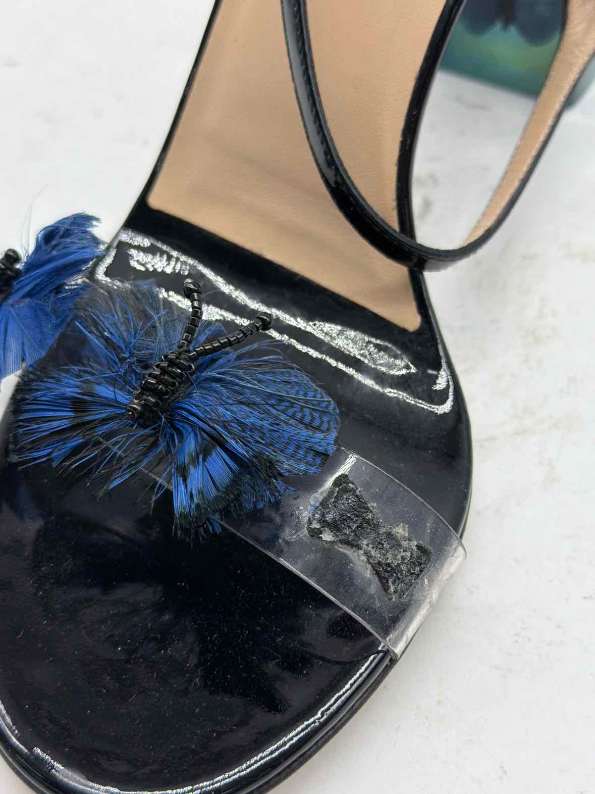 Pre-Owned Valentino Black Size 8.5 Patent Leather Strappy Heels | True Fashionistas.