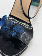 Pre-Owned Valentino Black Size 8.5 Patent Leather Strappy Heels | True Fashionistas.