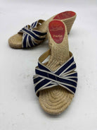 Pre-Owned Christian Louboutin Navy Size 7 Espadrille Heels | True Fashionistas.