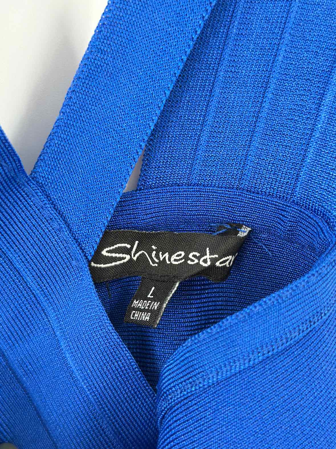 Pre-Owned Shinestar Blue Size Large Short Sleeveless Dress | True Fashionistas.