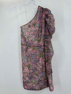 Les Reveries Purple Size 6 Sequin One Shoulder Short Long Sleeve Dress | True Fashionistas.