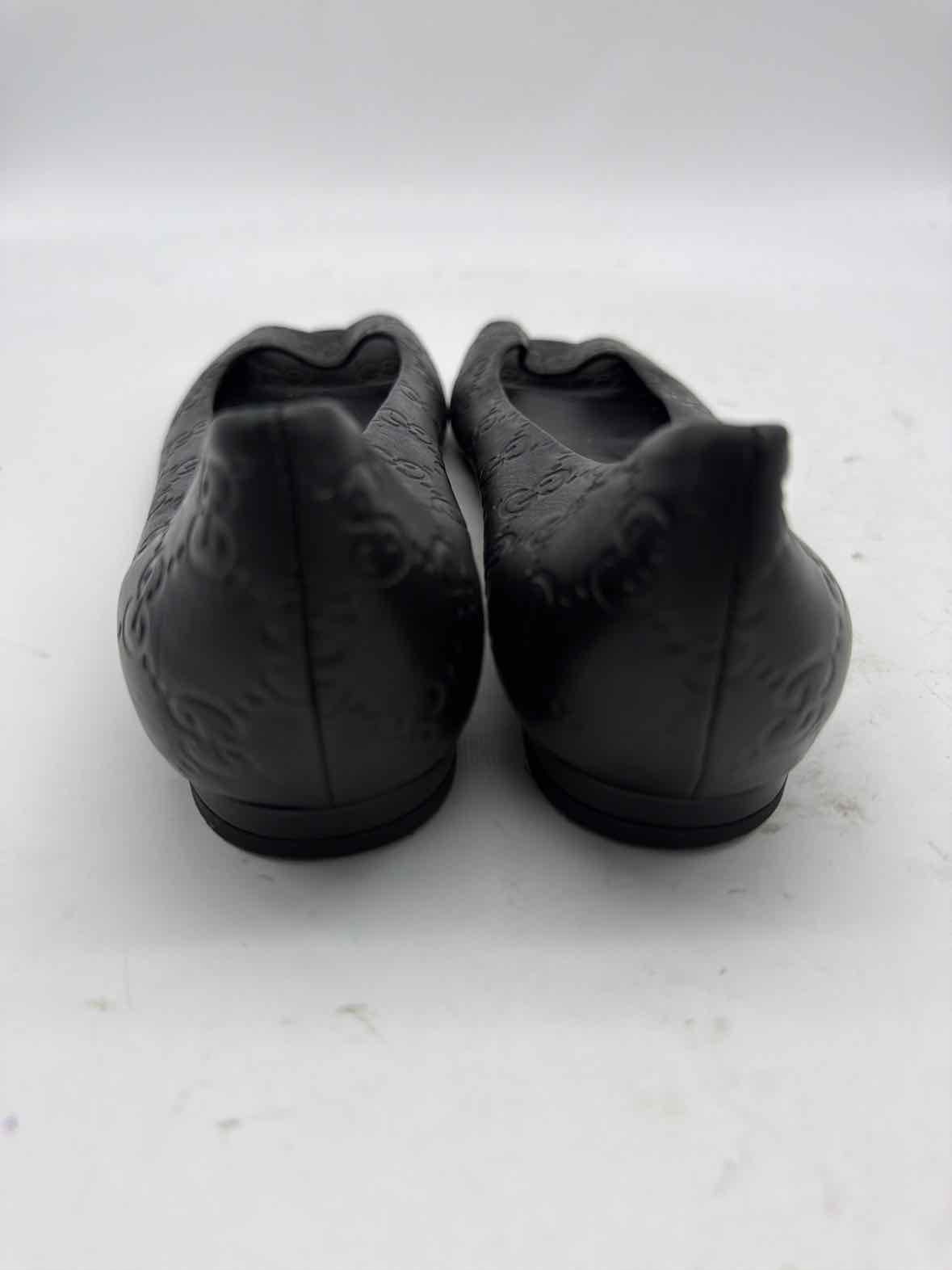 Pre-Owned Gucci Black Size 7 Peep Toe Flats | True Fashionistas.