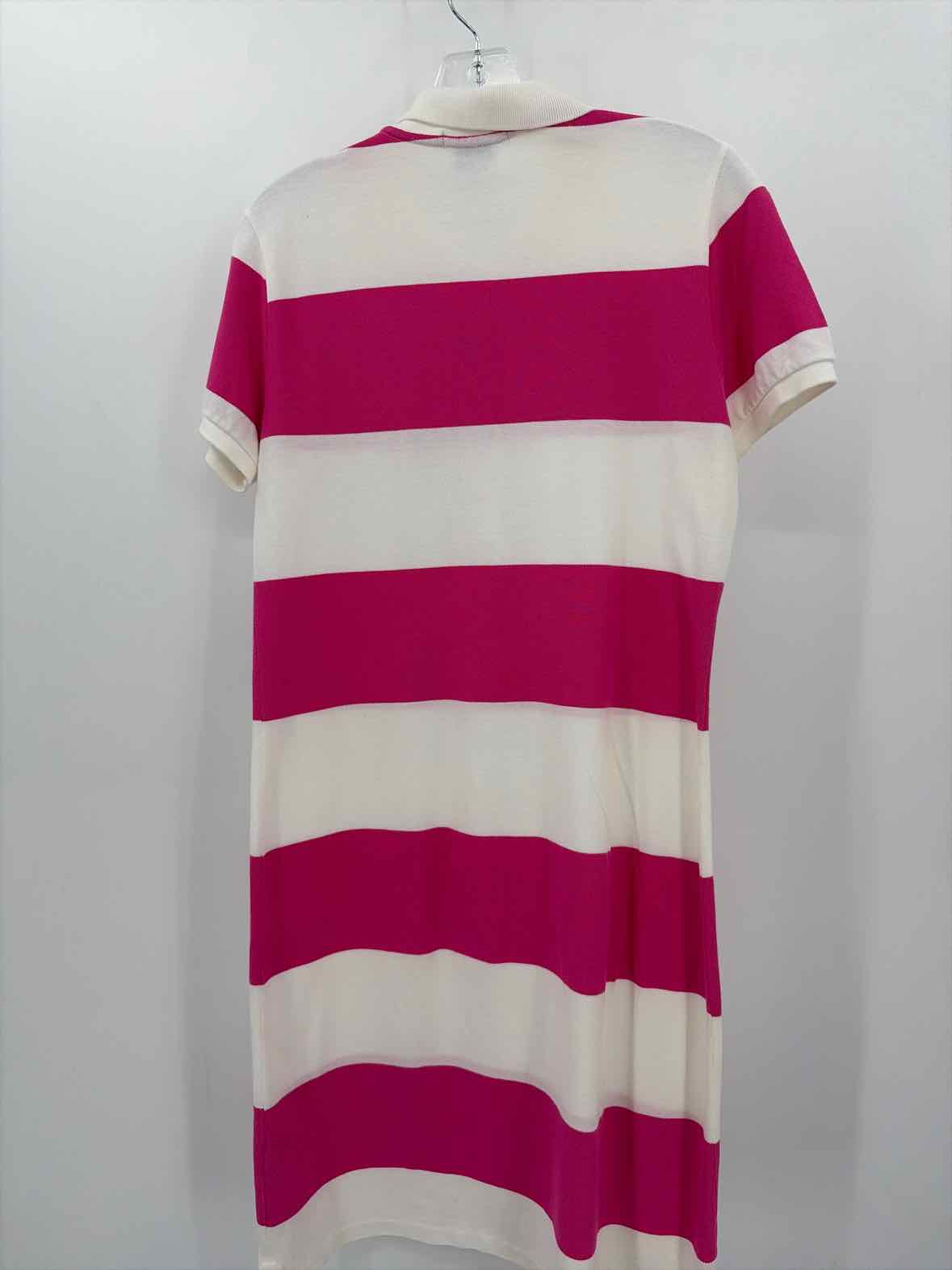 Ralph Lauren Blue Label White Size Large Cotton Stripe Short Sleeve Dress | True Fashionistas.