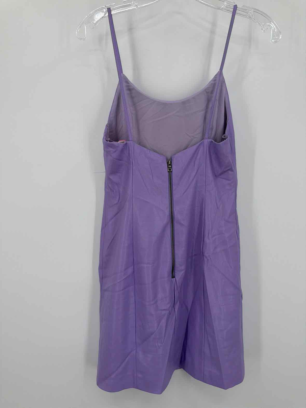Pre-Owned Alice + Olivia Purple Size 4 Faux Leather Short Sleeveless Dress | True Fashionistas.