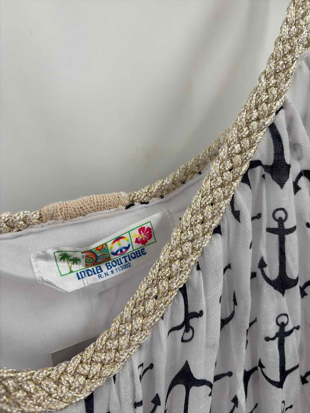Pre-Owned India Boutique White Size One Size Printed Short Sleeveless Dress | True Fashionistas.