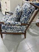 Blue Fabric Spindal Living Room Chair | True Fashionistas.