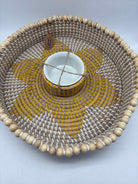 Tan Woven Seagrass Chip and Dip Set | True Fashionistas.