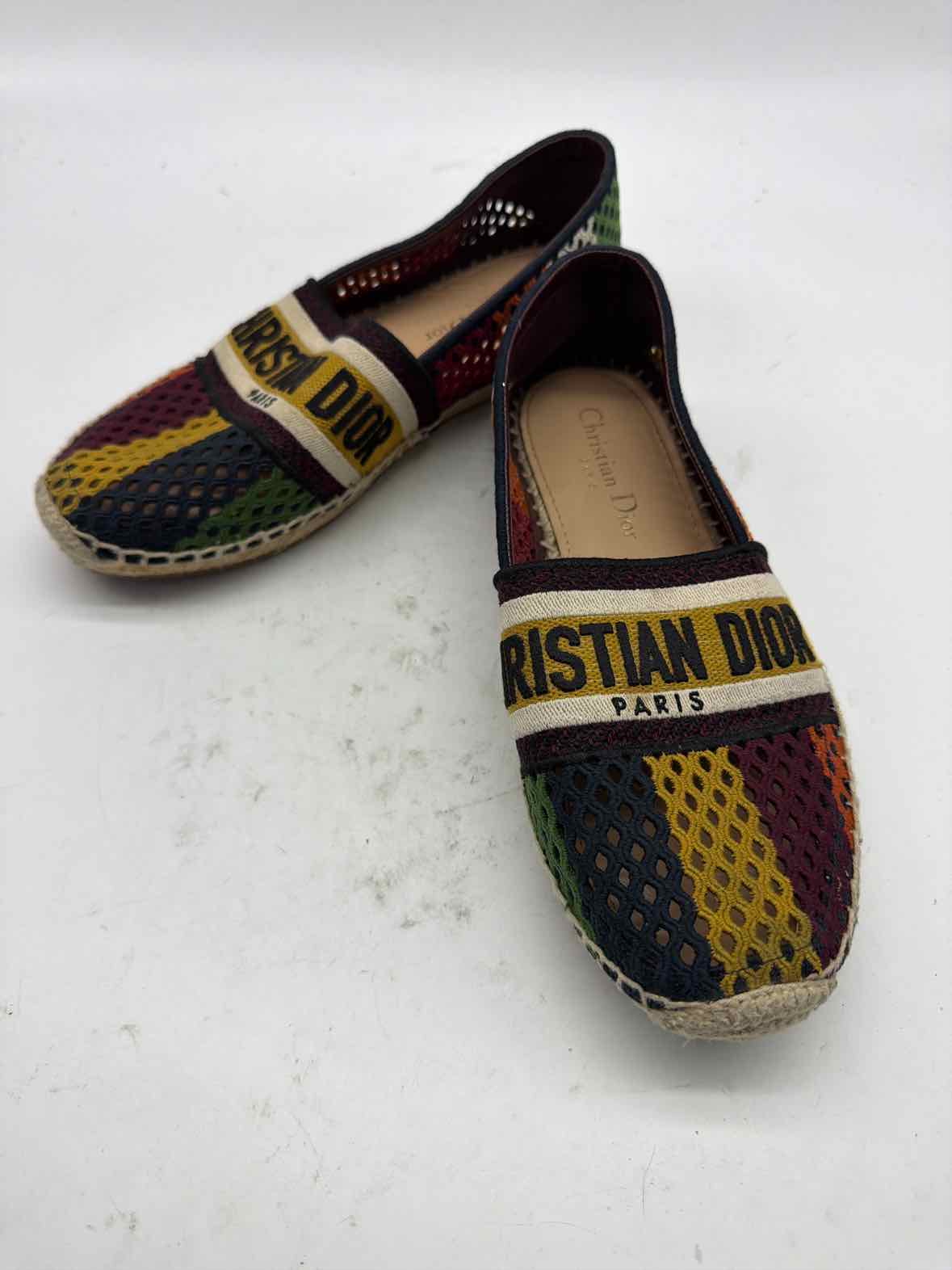 Pre-Owned Christian Dior Multi-Color Size 36.5 Espadrille Flats | True Fashionistas.