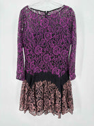 Pre-Owned Zac Posen Purple Size 10 Lace Short Long Sleeve Dress | True Fashionistas.