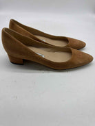 Pre-Owned Manolo Blahnik Tan Size 9 Suede Block Heel Heels | True Fashionistas.
