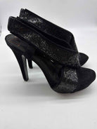 Pre-Owned Diane Von Furstenberg Black Size 7 Glitter Stiletto Heels | True Fashionistas.