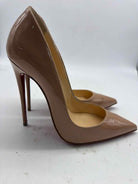 Pre-Owned Christian Louboutin Tan Size 7 Patent Leather Pump Heels | True Fashionistas.