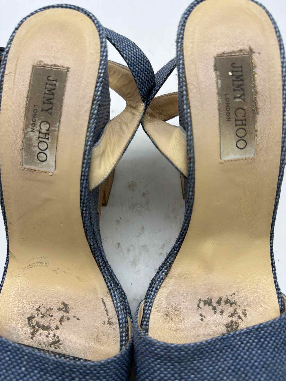 Pre-Owned Jimmy Choo Blue Size 41 Wedge Heels | True Fashionistas.