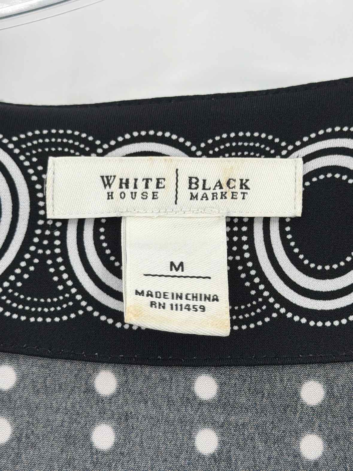Pre-Owned WHBM Black Size Medium Short Long Sleeve Dress | True Fashionistas.