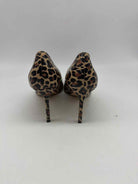 Pre-Owned Manolo Blahnik Tan Size 37.5 Leopard Pump Heels | True Fashionistas.