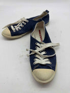 Pre-Owned Prada Blue Size 36.5 Suede Fashion Sneaker Athletic Shoes | True Fashionistas.
