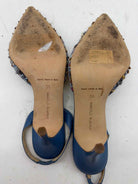 Pre-Owned Manolo Blahnik Blue Size 6 Boucle Slingback Heels | True Fashionistas.