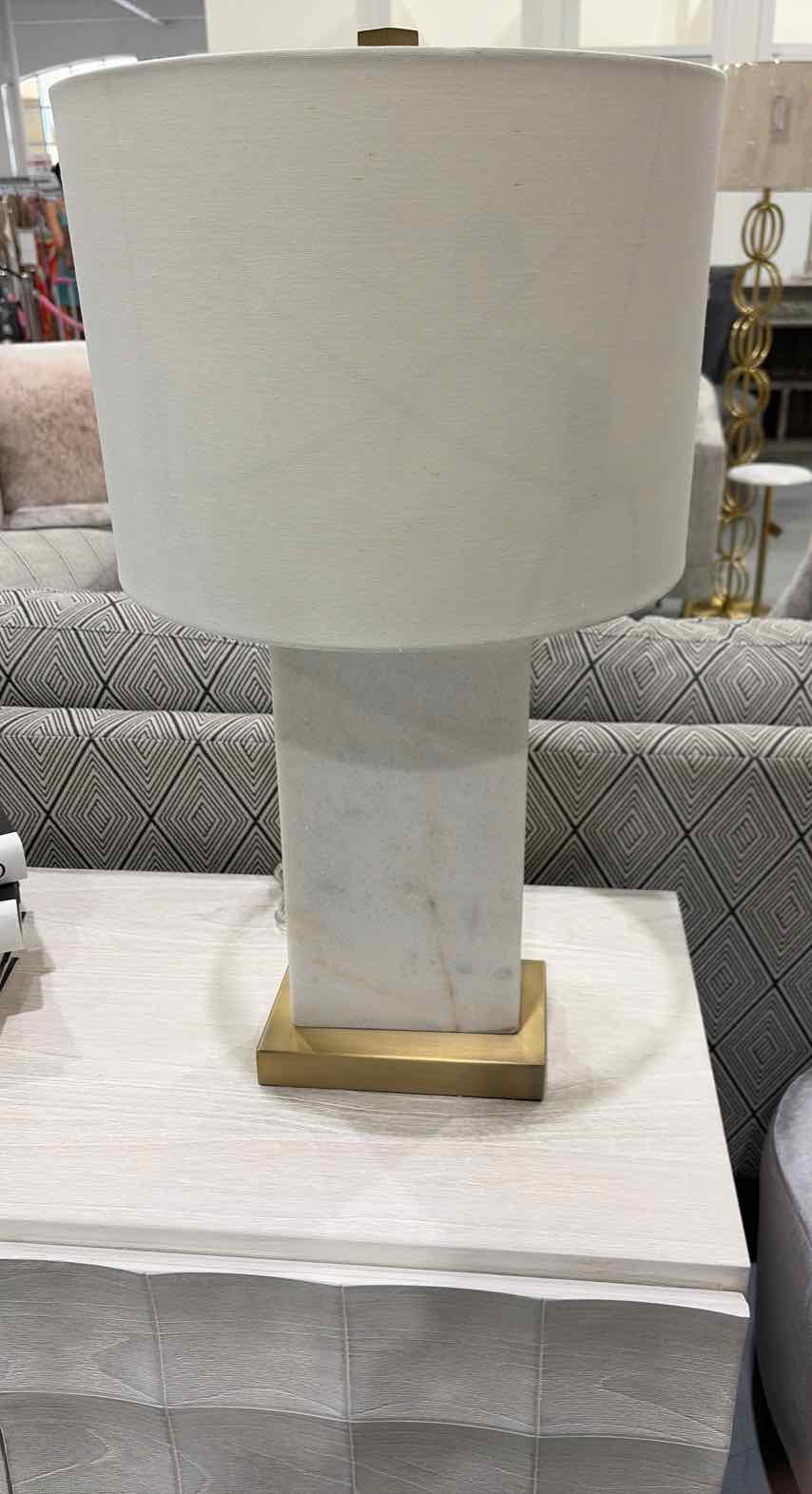 White Marble W/Gold Accent Lamp | True Fashionistas.