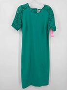 Pre-Owned Jessica London Green Size 12 Short Short Sleeve Dress | True Fashionistas.