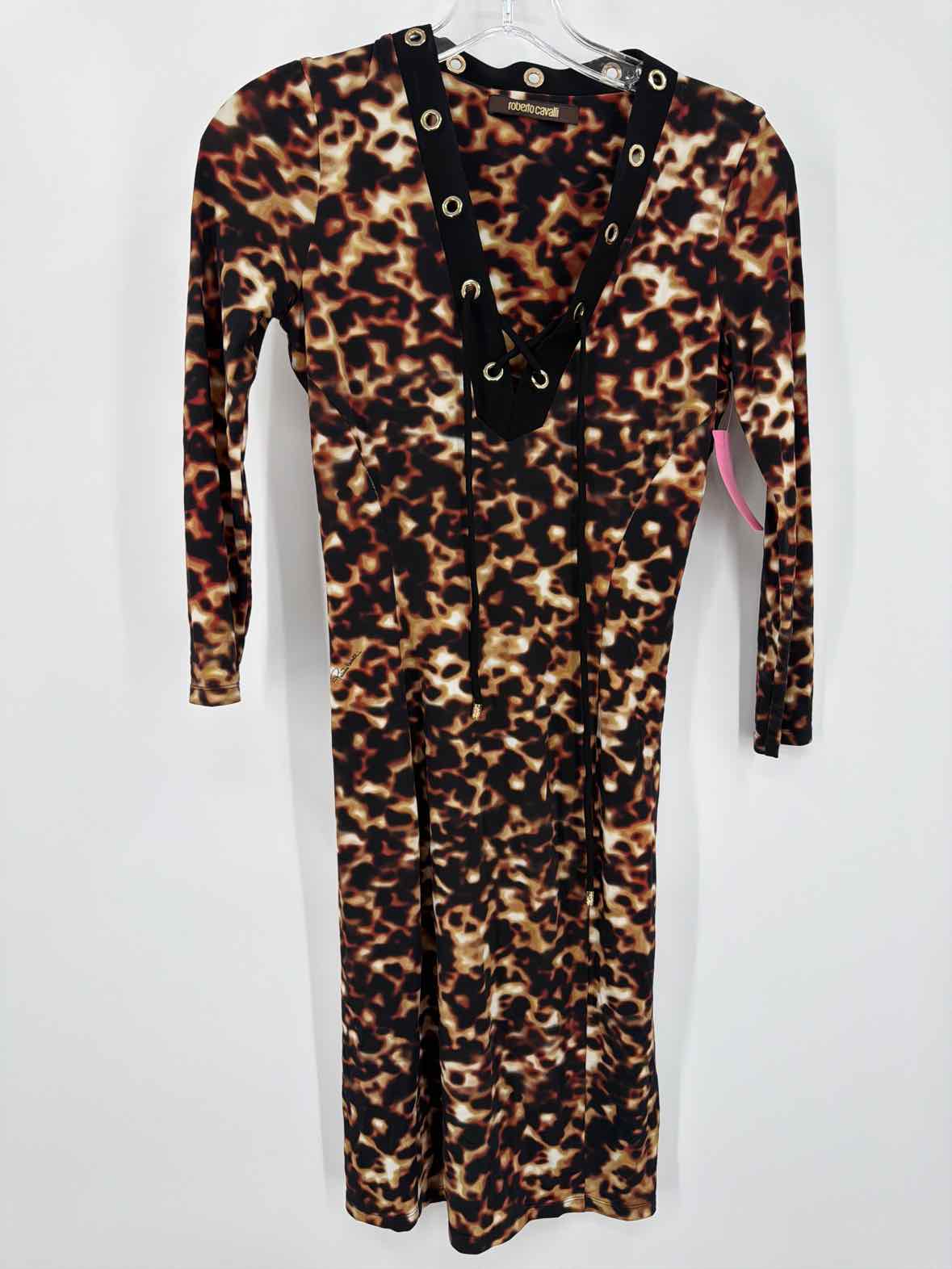 Pre-Owned Roberto Cavalli Brown Size 38/2 Short Long Sleeve Dress | True Fashionistas.
