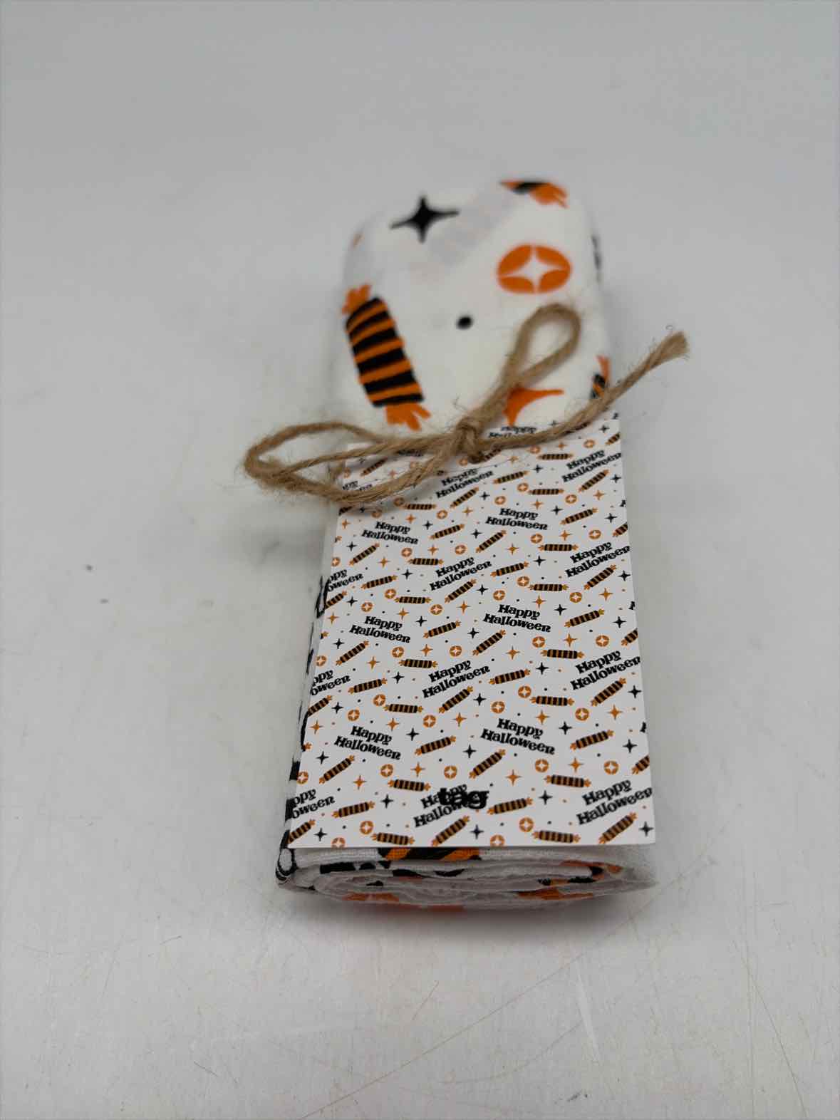 White Happy Halloween Flour Sack Towel | True Fashionistas.