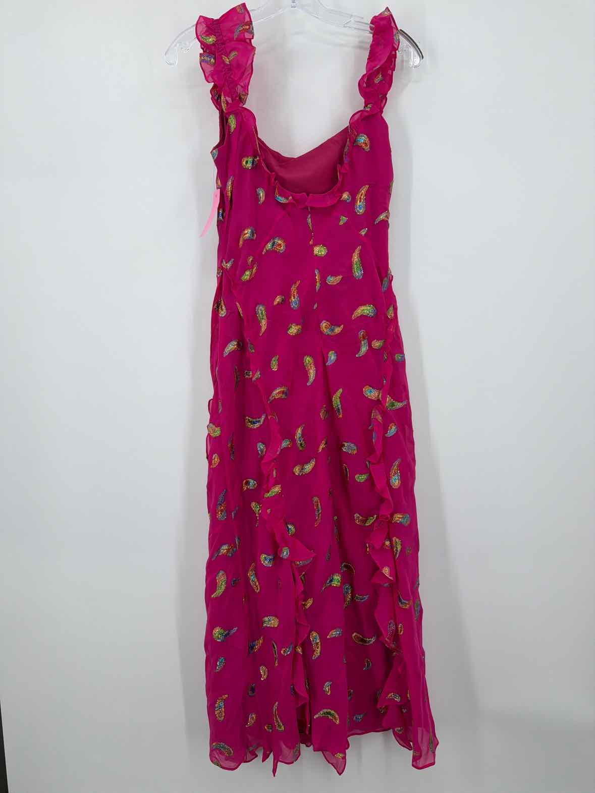 Pre-Owned Saloni Pink Size 8 Midi Sleeveless Dress | True Fashionistas.
