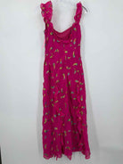 Pre-Owned Saloni Pink Size 8 Midi Sleeveless Dress | True Fashionistas.