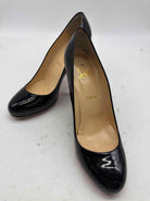 Pre-Owned Christian Louboutin Black Size 9 Patent Leather Pump Heels | True Fashionistas.