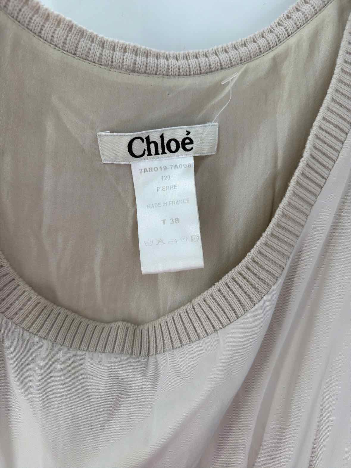 Pre-Owned Chloe Tan Size 38 Short Sleeveless Dress | True Fashionistas.