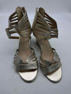Pre-Owned Nine West Gold Size 9 Caged Heels | True Fashionistas.