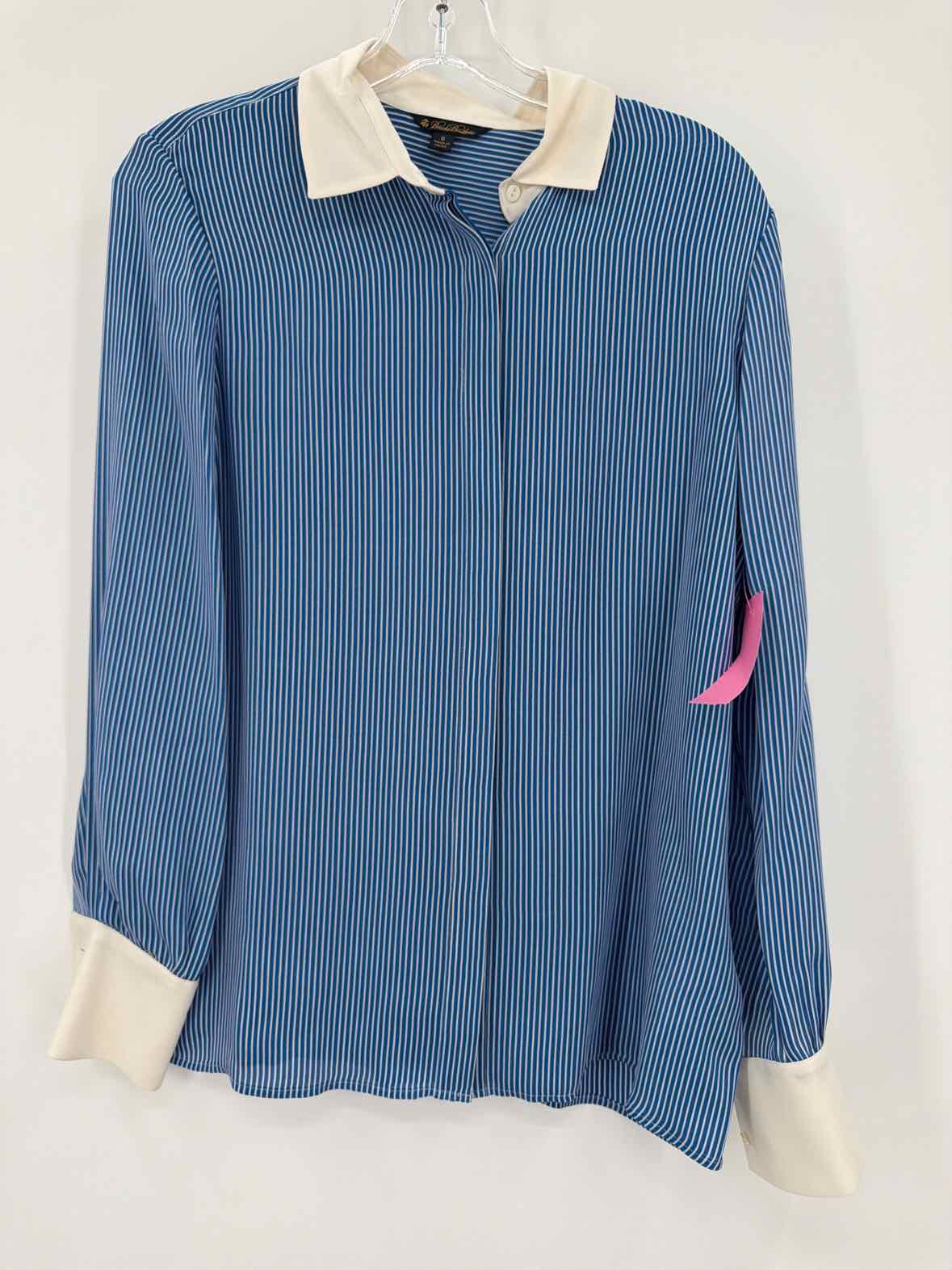 Pre-Owned Brooks Brothers Blue Size 6 Stripe Button Down | True Fashionistas.