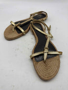 Pre-Owned Burberry Gold Size 10 Espadrille Sandals | True Fashionistas.