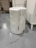 White Wood Stool End Table | True Fashionistas.