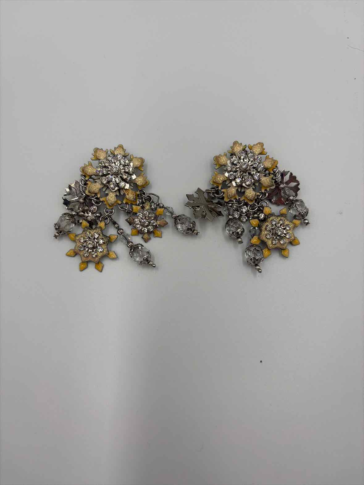 Lunch At The Ritz Silver clip Drop Earrings | True Fashionistas.