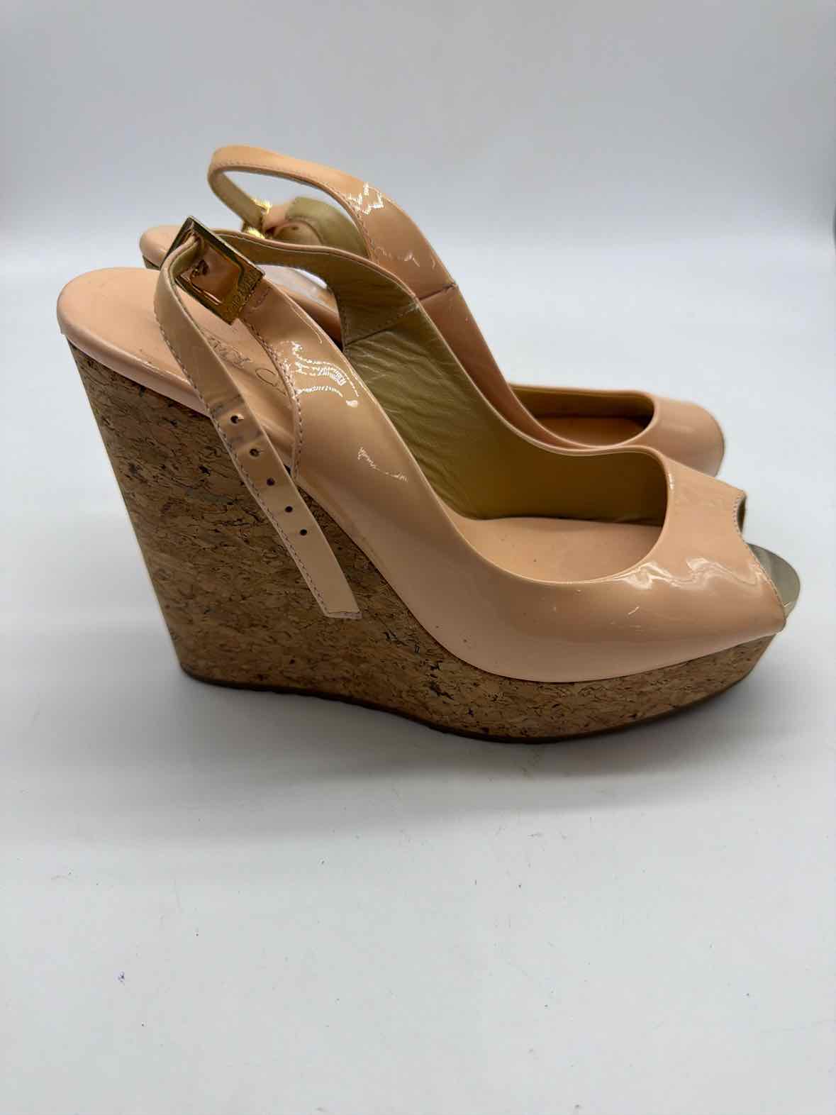 Pre-Owned Jimmy Choo Pink Size 35.5 Wedge Heels | True Fashionistas.
