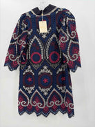 Entro Black Size Small Eyelet Short Long Sleeve Dress | True Fashionistas.