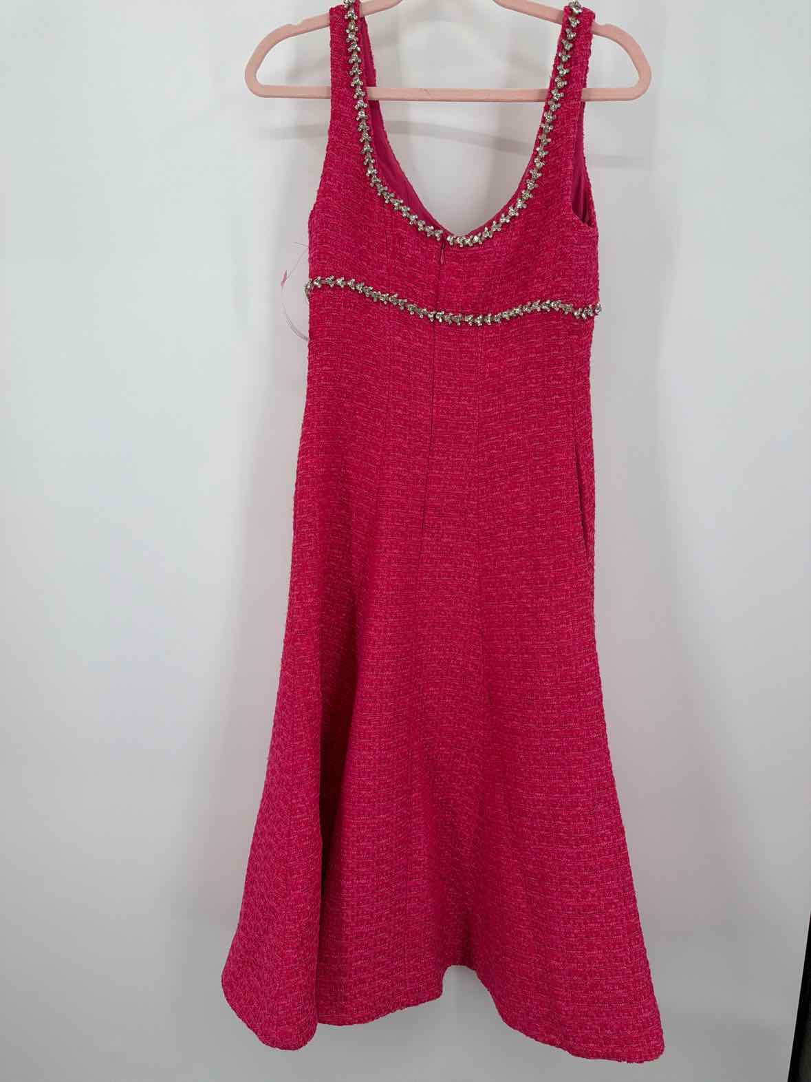 Pre-Owned Self Portrait Pink Size 4 Boucle Cocktail Midi Sleeveless Dress | True Fashionistas.