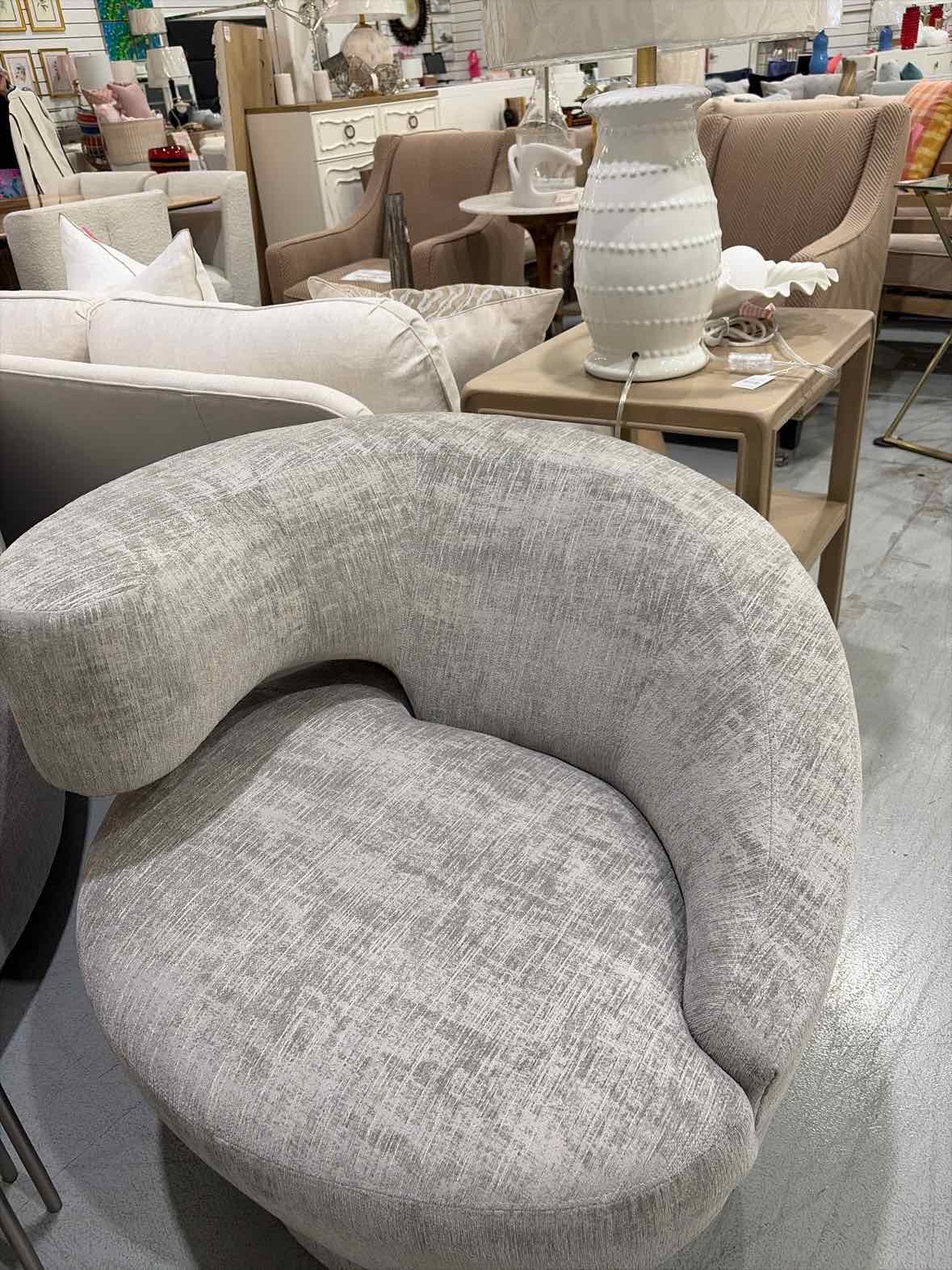 Interlude Home Gray Fabric Contemporary  Living Room Chair | True Fashionistas.