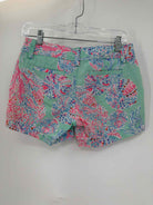 Pre-Owned Lilly Pulitzer Green Size 0 Callahan Printed Shorts | True Fashionistas.