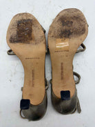Pre-Owned Manolo Blahnik Gold Size 7.5 Strappy Heels | True Fashionistas.
